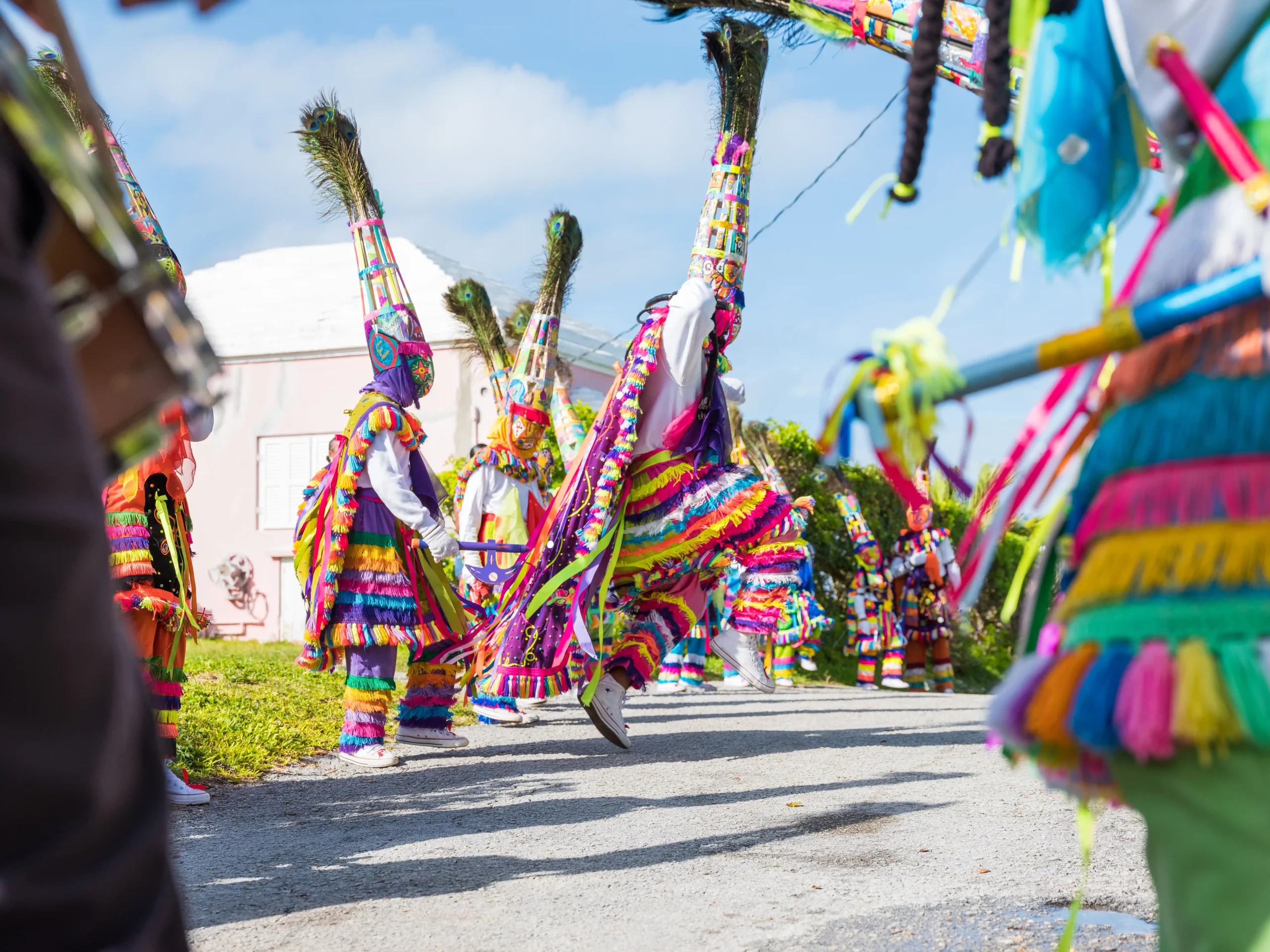Colorful Bermuda Gombey Dancers